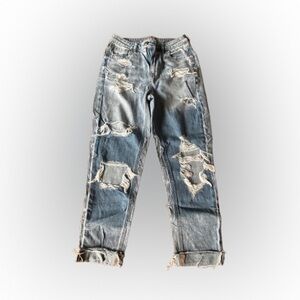 American Eagle Distressed Mom Jeans - Size 0 SHORT